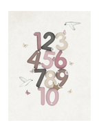 Rosa Siffror 1-10 Poster