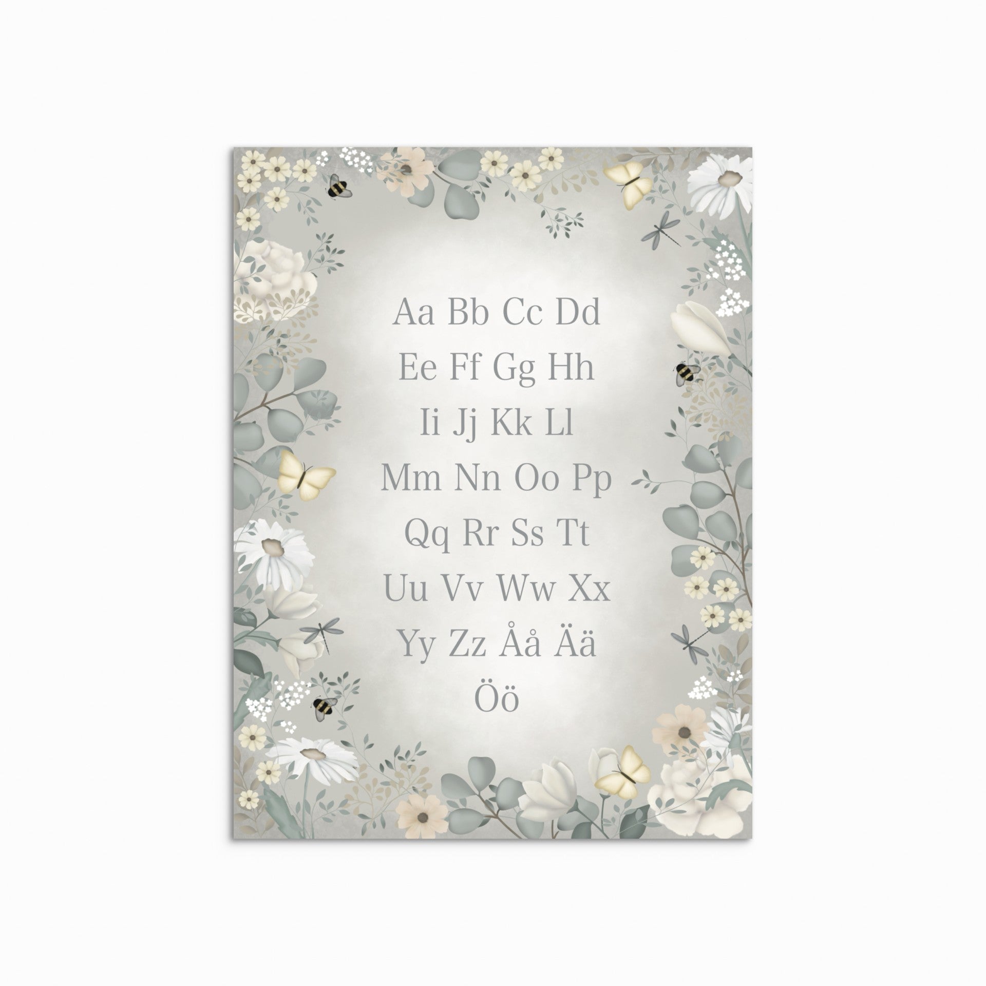 Poster blommor abc alfabetet