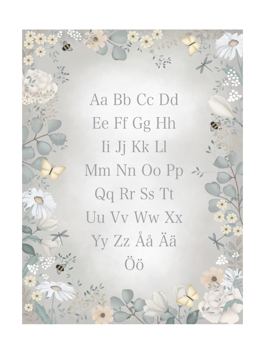 Poster Alfabet Blomster
