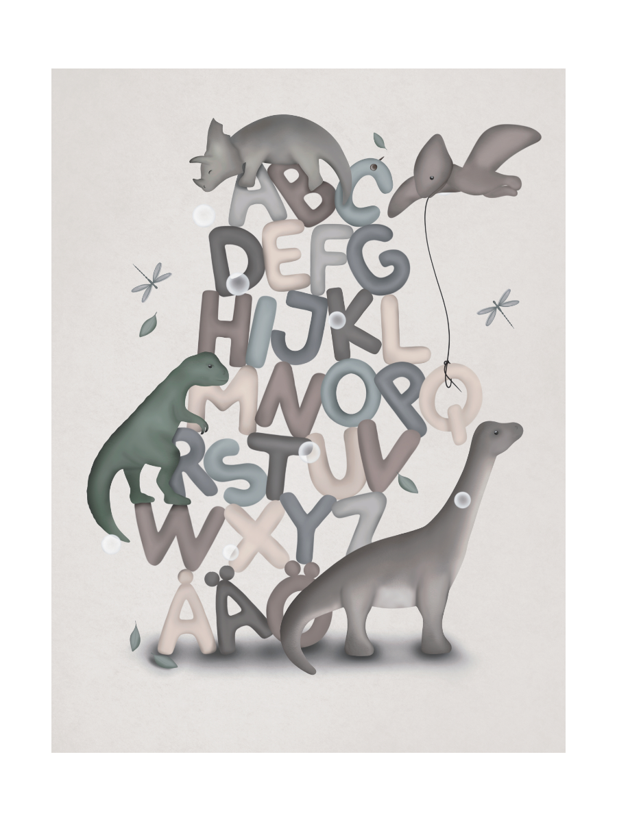 Poster Alfabet Dinosaurier