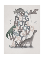 Poster Alfabet Dinosaurier
