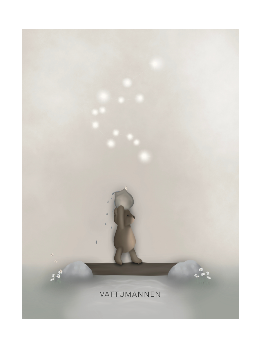 Stjärntecken Björnen Och Vattumannen