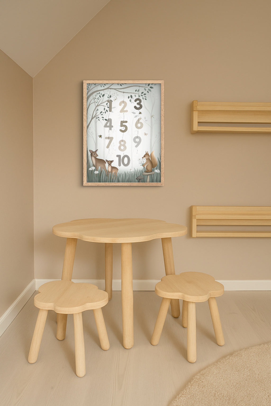 Poster Siffror 1–10 Skogsdjur