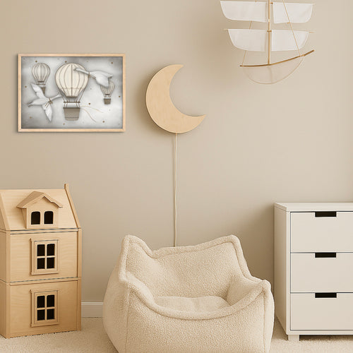 Ballongfärd Med Svanar Poster