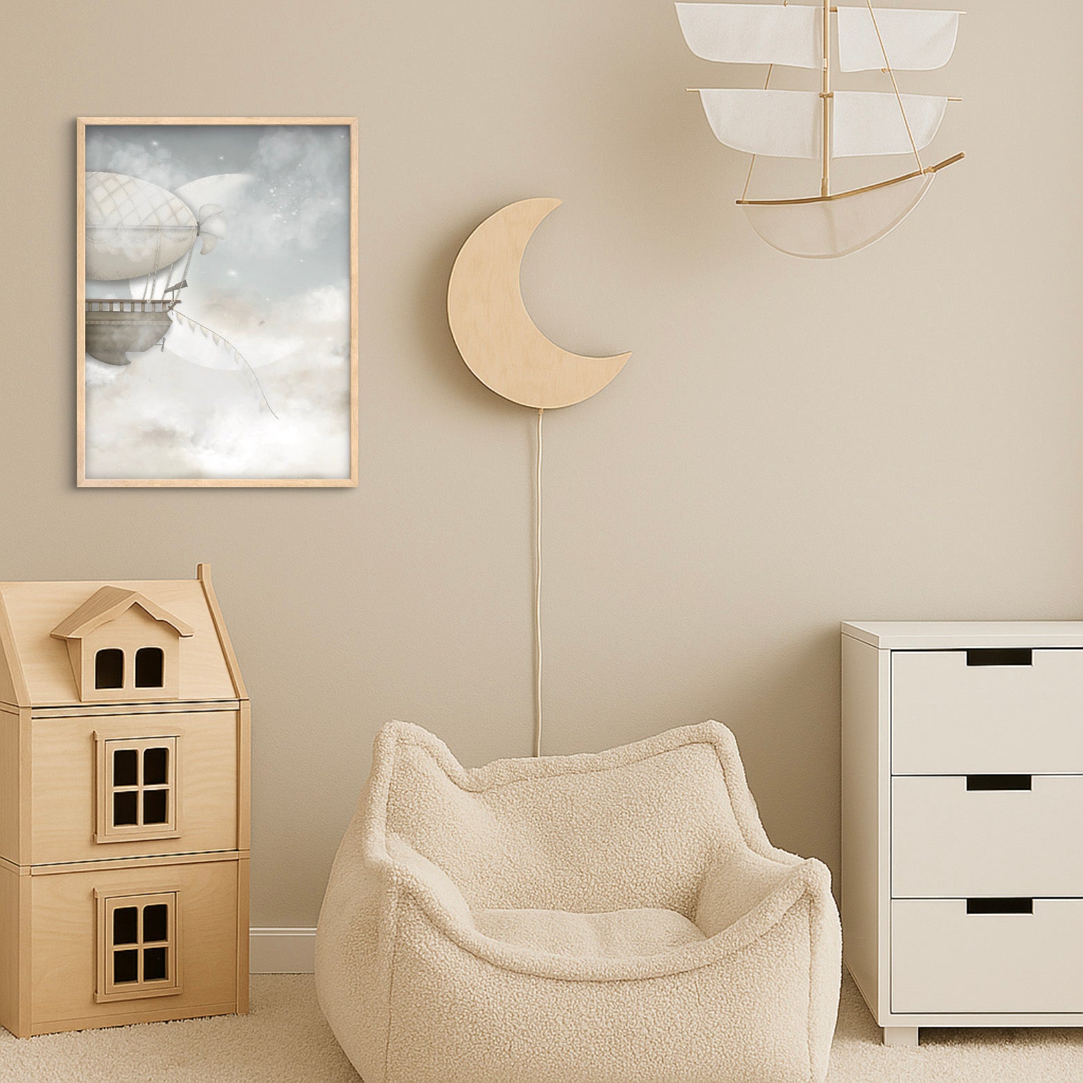 Luftskepp I Molnen Poster